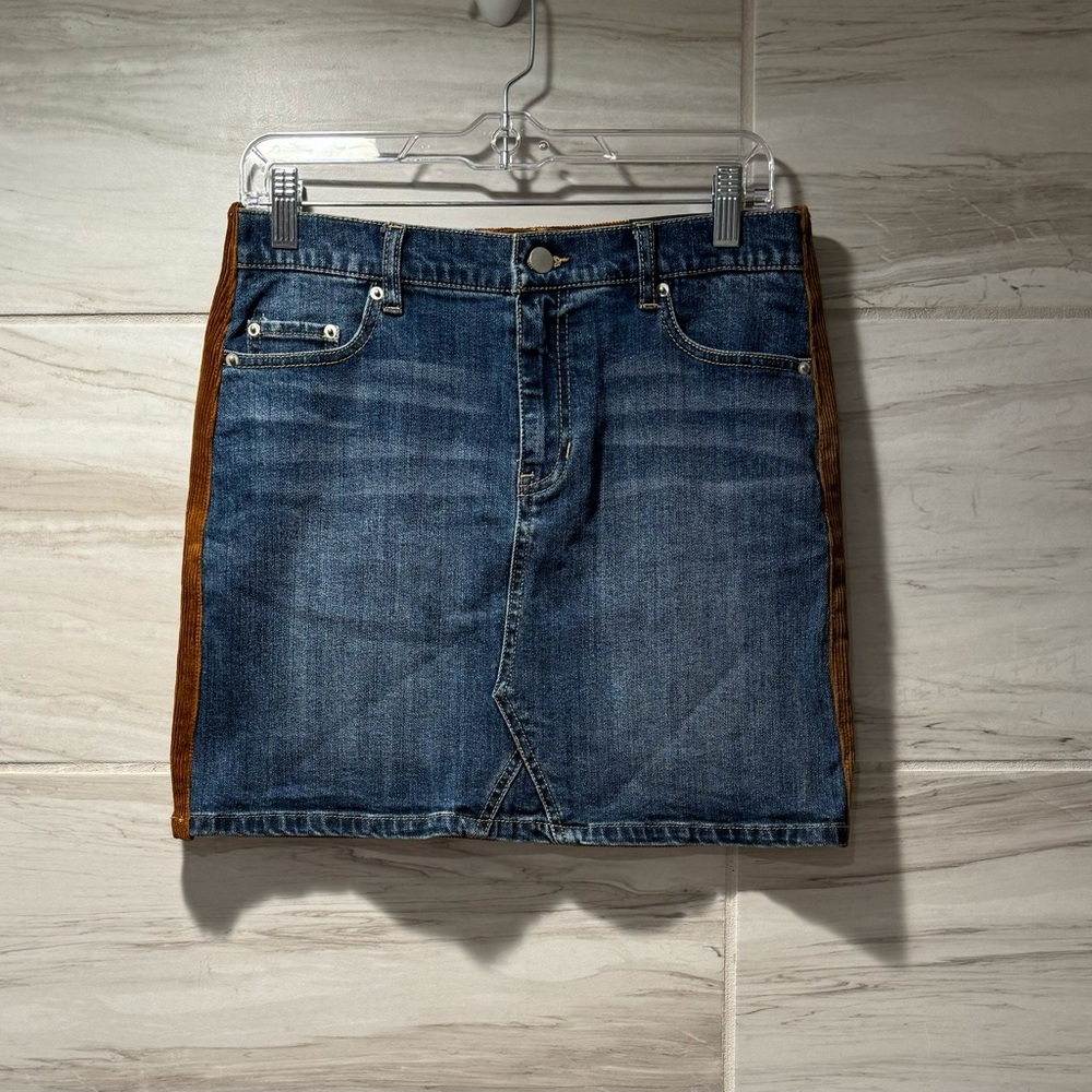 Blue Revival 'Coming Going' Denim Corduroy Mini Skirt size 27 NWT